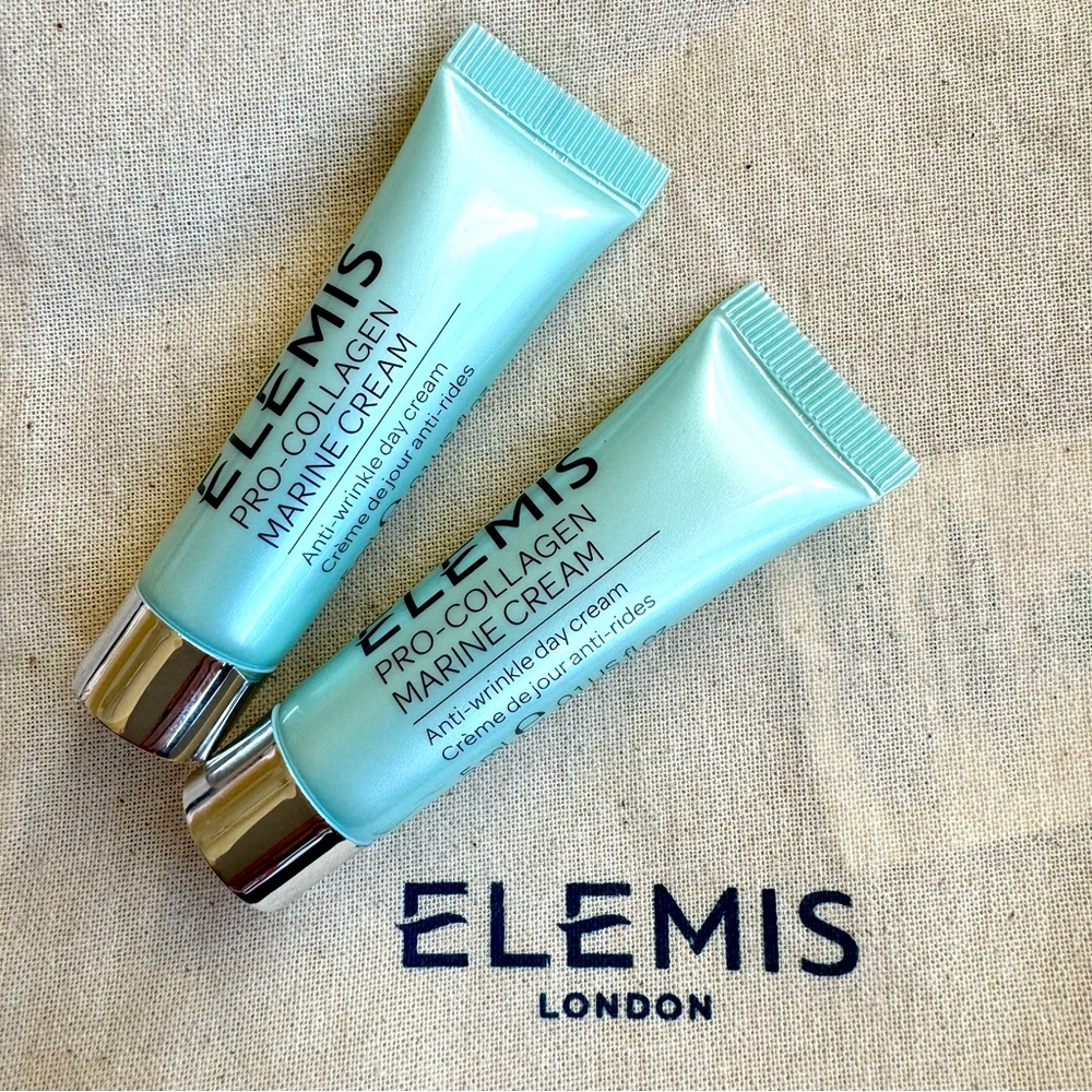 NEW Elemis Pro Collagen Marine Cream Anti Wrinkle Day Cream Moisturizer x2 + Bag